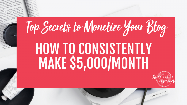 In this post, I’ll share with you 5 ways you can monetize your blog so you can get to $5,000 per month! Repin and grab your free cheat sheet to get more leads using Pinterest! blogging tips, entrepreneur tips, online marketing tips, how to earn money online, blogging for beginners
