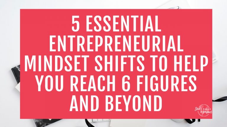 If you’re a new entrepreneur, or maybe you’ve had a business for awhile but want to learn from people who’ve been there before you about how to develop a successful entrepreneurial mindset, then this post is for you. I’ll be sharing 5 essential entrepreneurial mindset shifts that will help you create the business of your dreams, reach more people, make more money, but more importantly, a bigger impact. Repin and grab my free cheat sheet to get more leads with #Pinterest! #shesmakinganimpact #entrepreneurtips #bloggingtips #entrepreneur #mindset